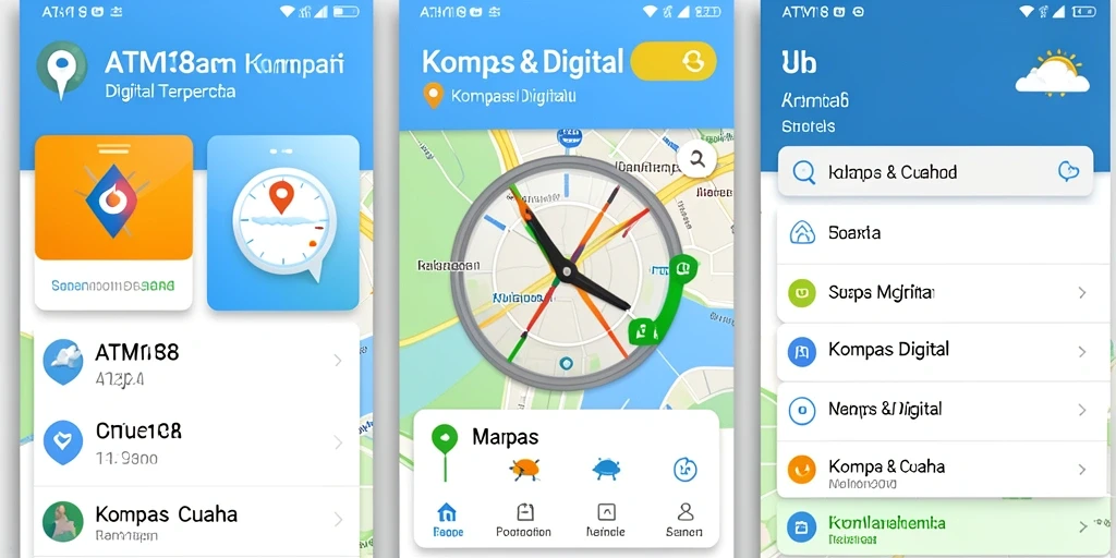 Tampilan antarmuka kompas digital ATM138 yang sederhana dan informatif.