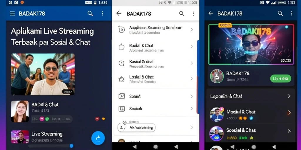 Antarmuka <strong>BADAK178</strong> yang intuitif untuk pengalaman Live Streaming yang menyenangkan.