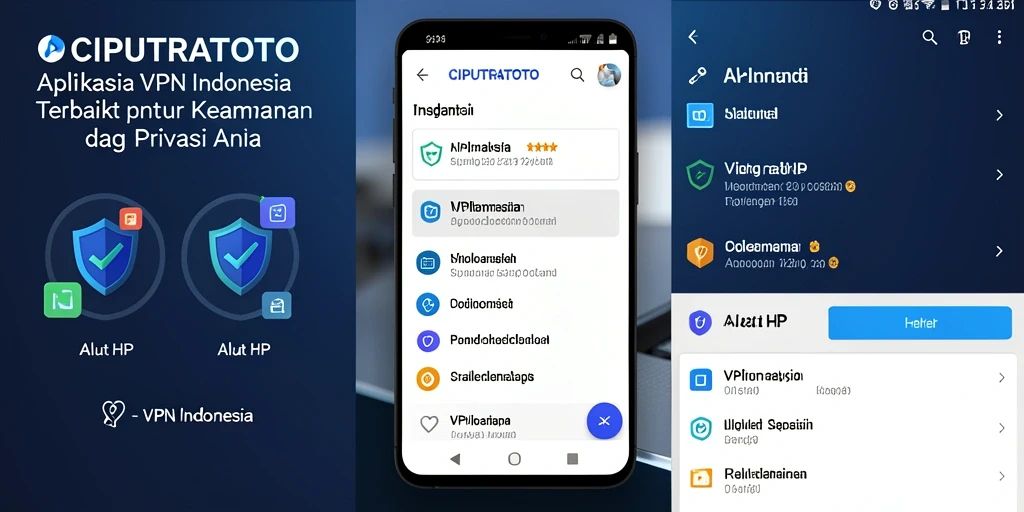 Antarmuka aplikasi CIPUTRATOTO untuk penggunaan VPN Indonesia.