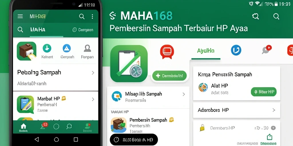 Antarmuka sederhana dan fungsional dari aplikasi Pembersih Sampah MAHA168.