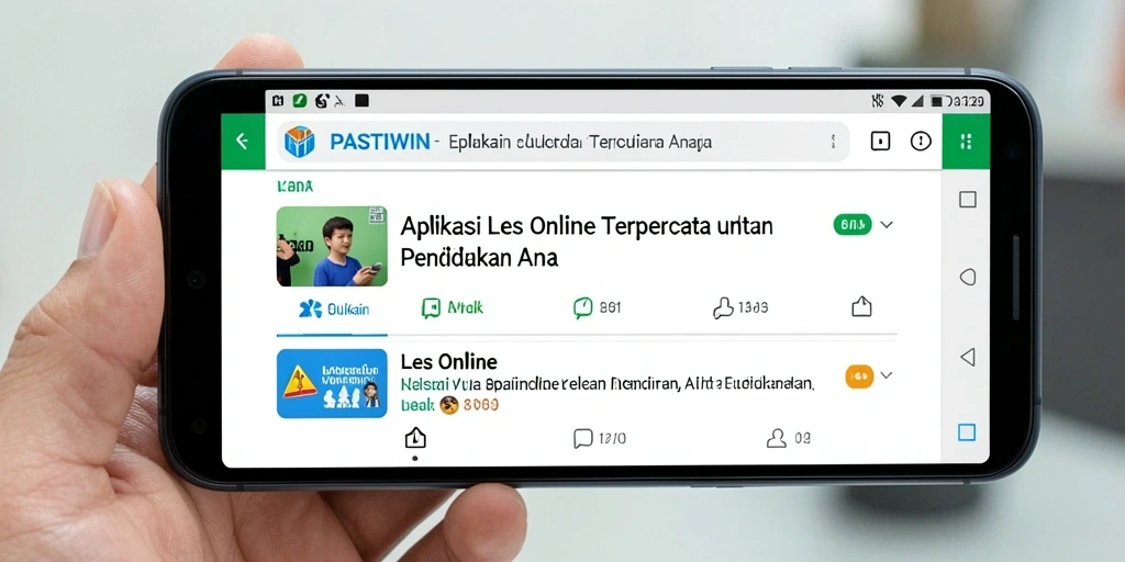 Tampilan antarmuka PASTIWIN yang sederhana dan intuitif untuk belajar online.