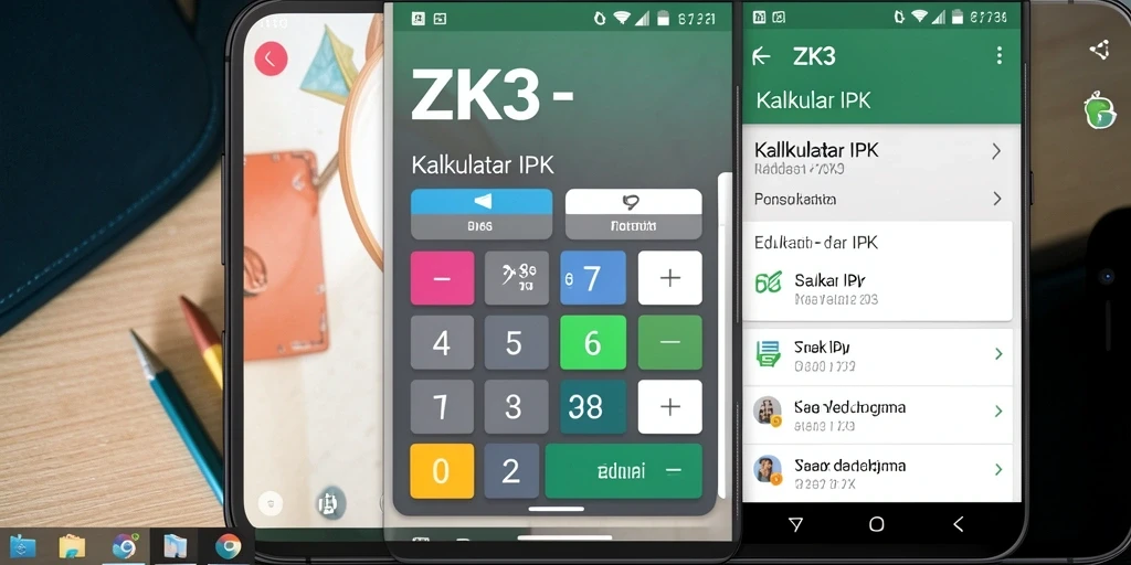 Antarmuka ZK3 yang sederhana dan fungsional untuk Kalkulator IPK.
